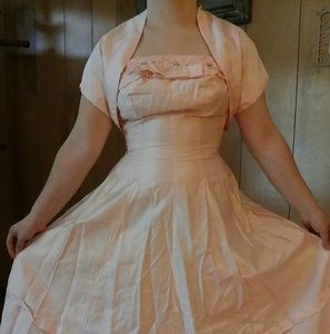 VINTAGE 2-Piece Strapless Bridesmaid Dress